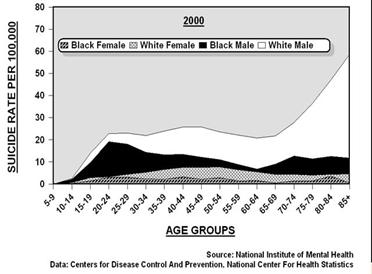 Image of a graph showing suicide rates